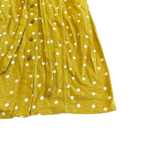 Boden Bright Yellow Polka Dot Dress Button-Down w/ Belt 3/4 Sleeve Size 8R Women - Picture 5 of 12